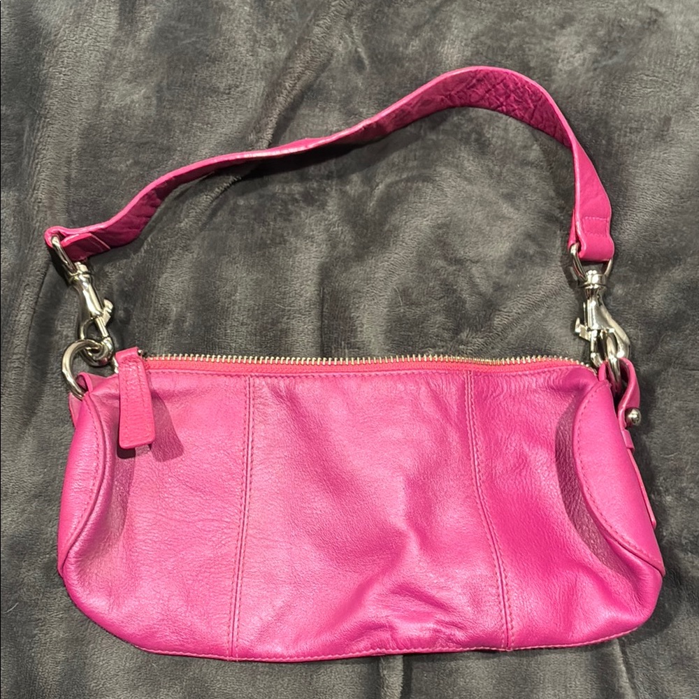 Lauren Ralph Lauren Fuchsia Leather Shoulder Bag